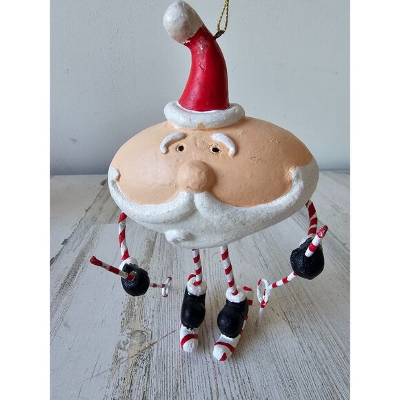 Vintage Santa skiing skier unique ornament Xmas tree large - Picture 1 of 9